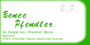 bence pfendler business card